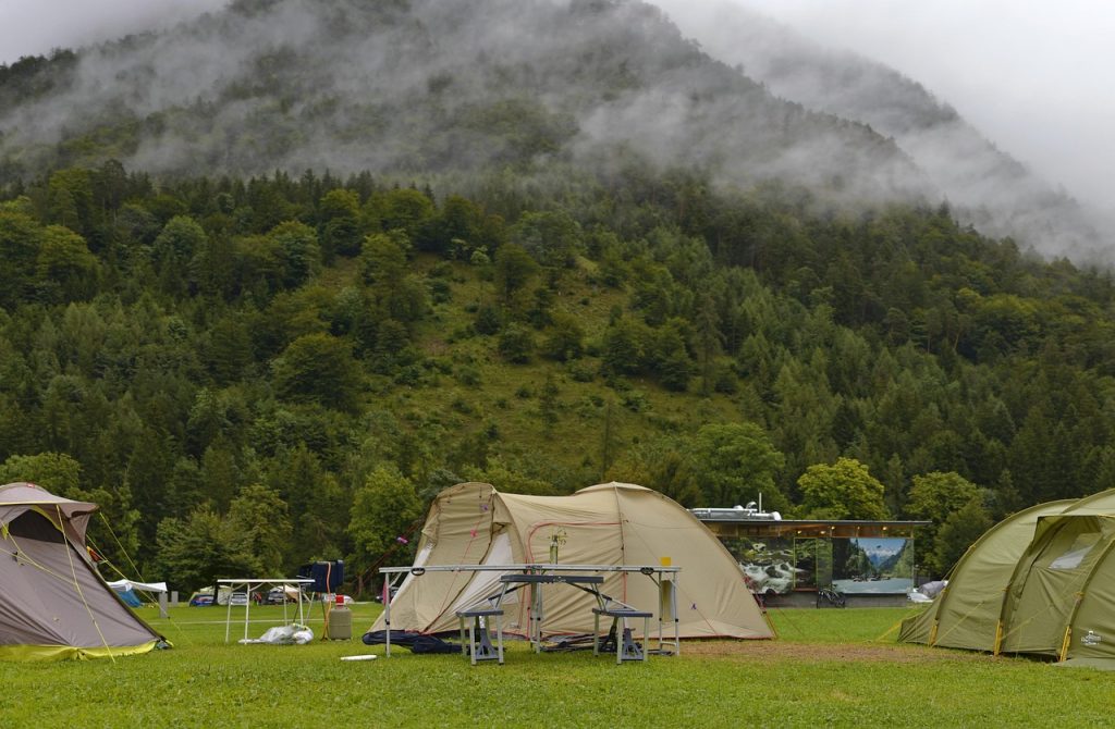 camping, tent, mountains, austria, the fog, weather, clouds, rain, nature, holiday, tourism, travel, summer, camp
