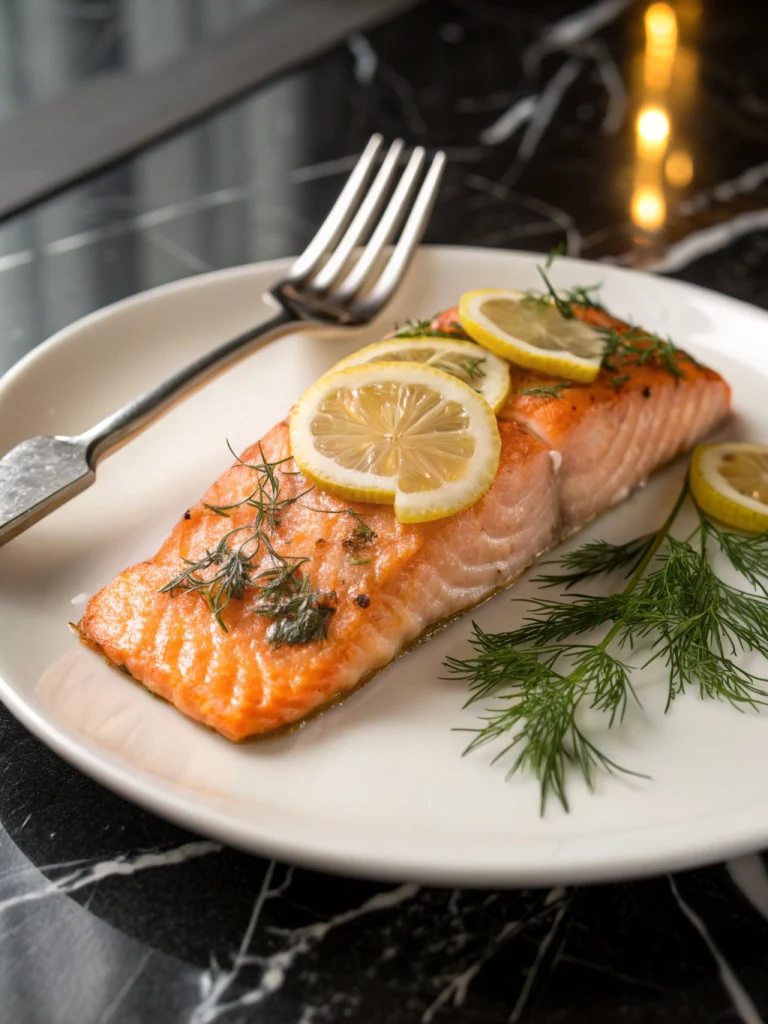 grilled salmon closeup