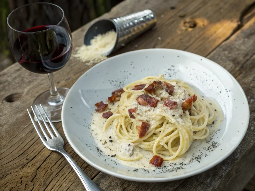 pasta carbonara dish