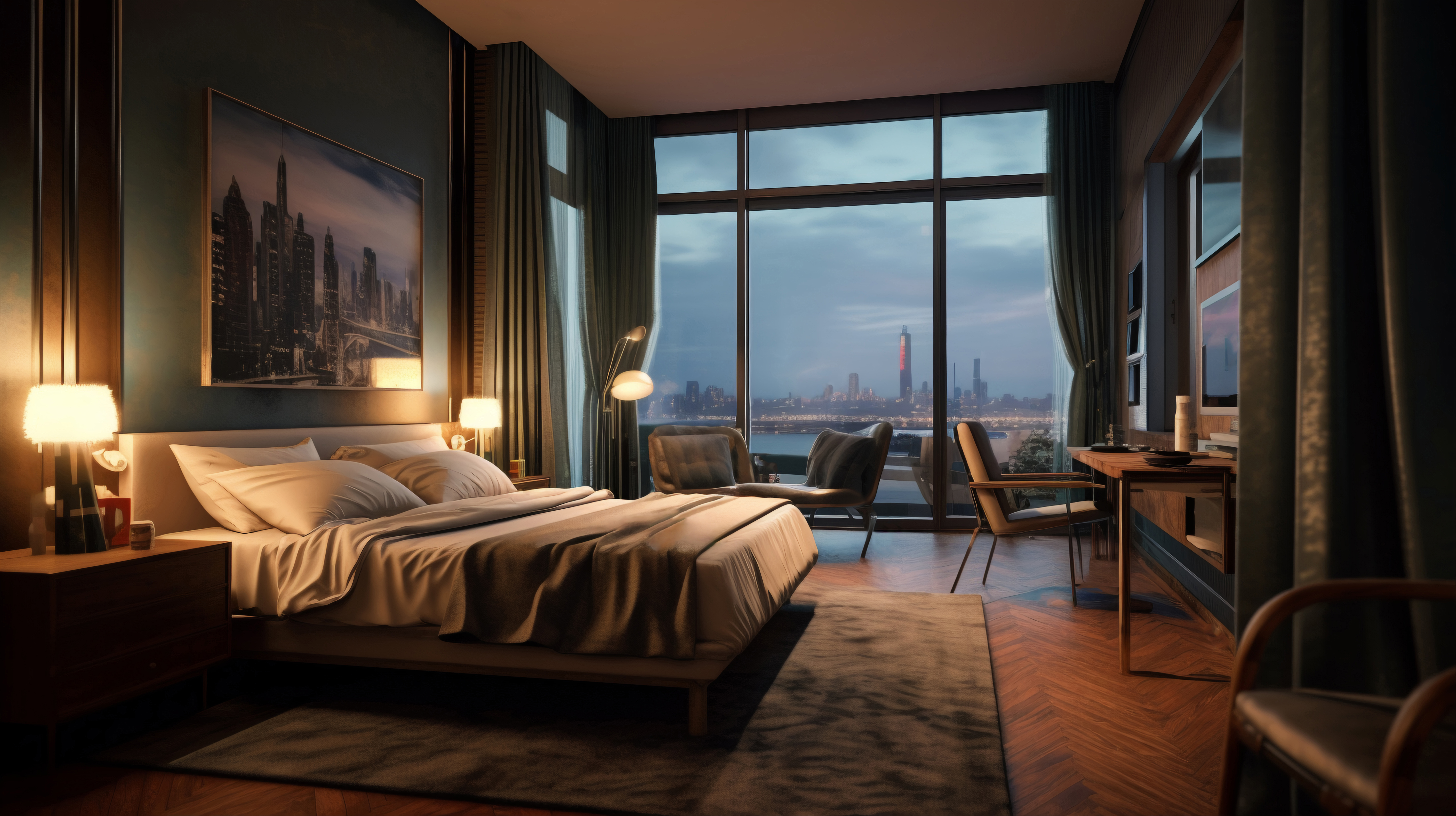 room interior hotel bedroom